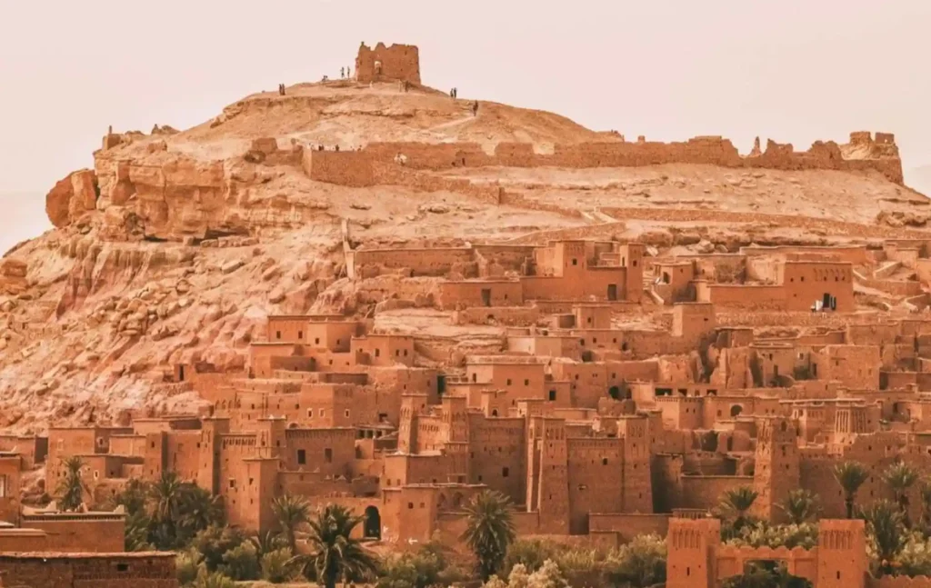 The historic earthen buildings of Ait Ben Haddou visited during a 5 days tour from fes to marrakech.
