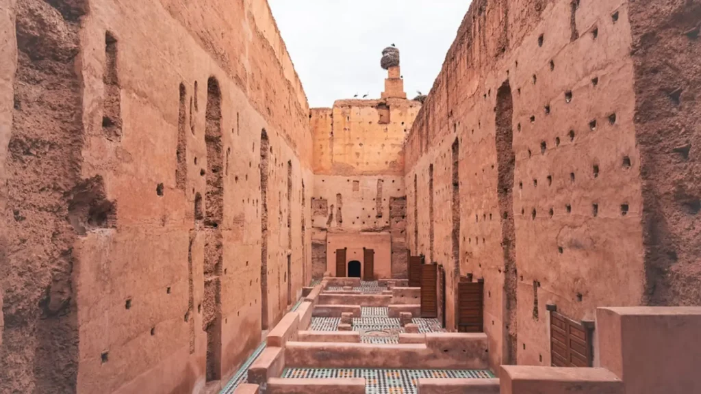 Things to do in Marrakech exploring the grand sunken gardens and historic stone walls of El Badi Palace