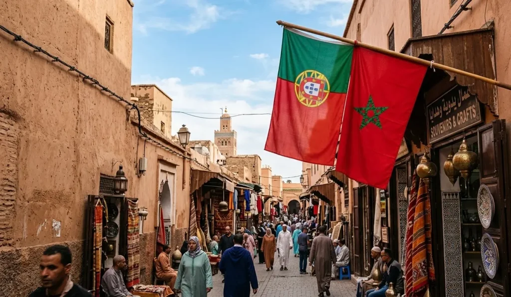 Best way to travel from Portugal to Morocco flying direct from Lisbon to explore the traditional medina souks and artisan crafts